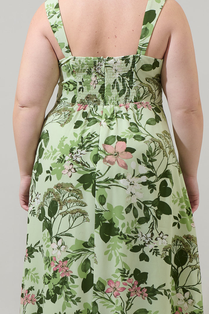 Zane Floral Bary Smocked Maxi Dress Curve