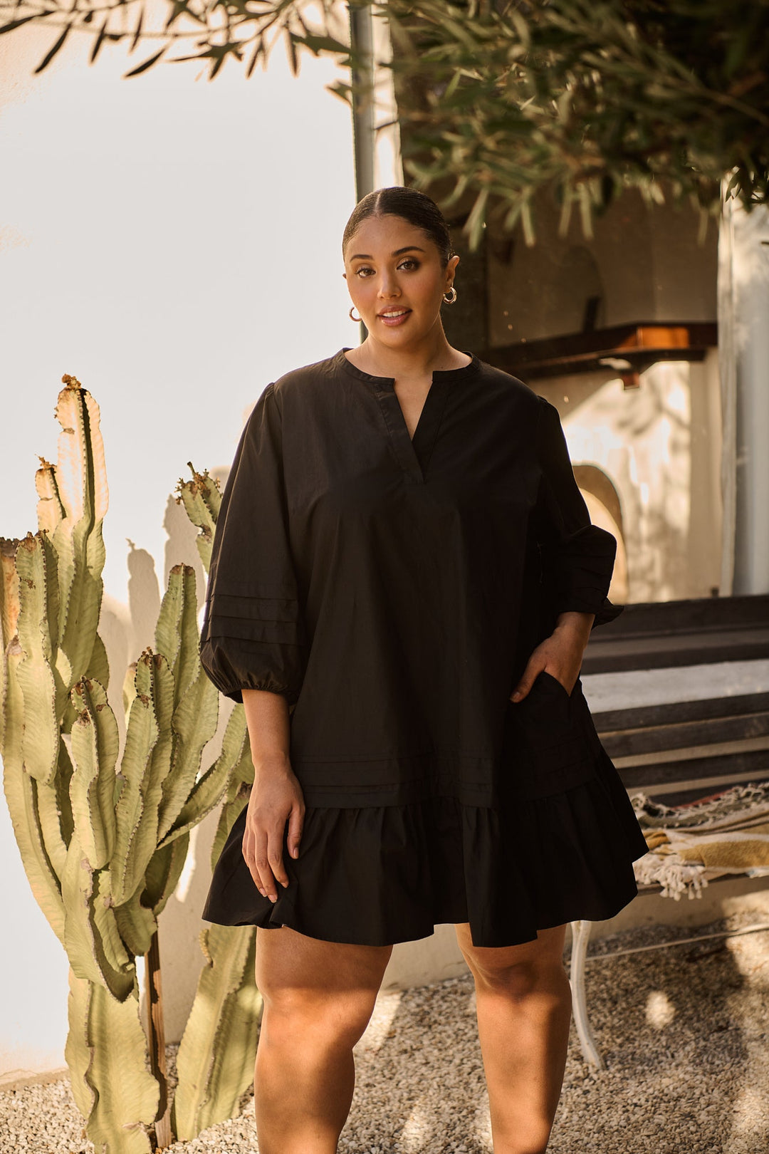 Velma Ruffle Shift Dress Curve