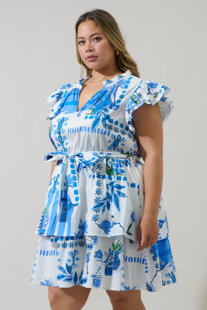 Sosy Postcard Marisol Tiered Mini Dress Curve