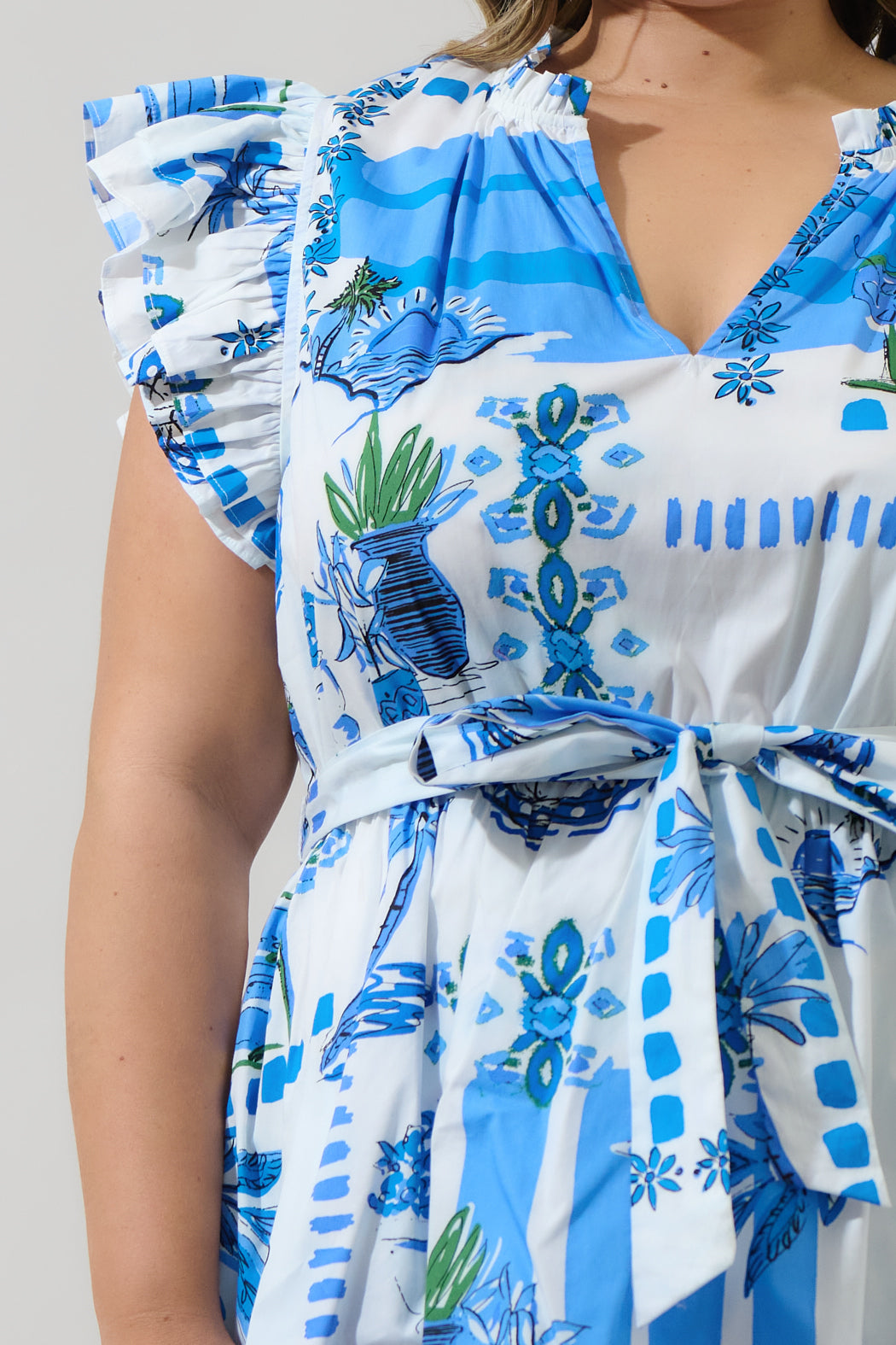 Sosy Postcard Marisol Tiered Mini Dress Curve