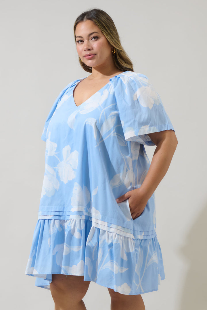Afina Floral Seruma Mini Dress Curve