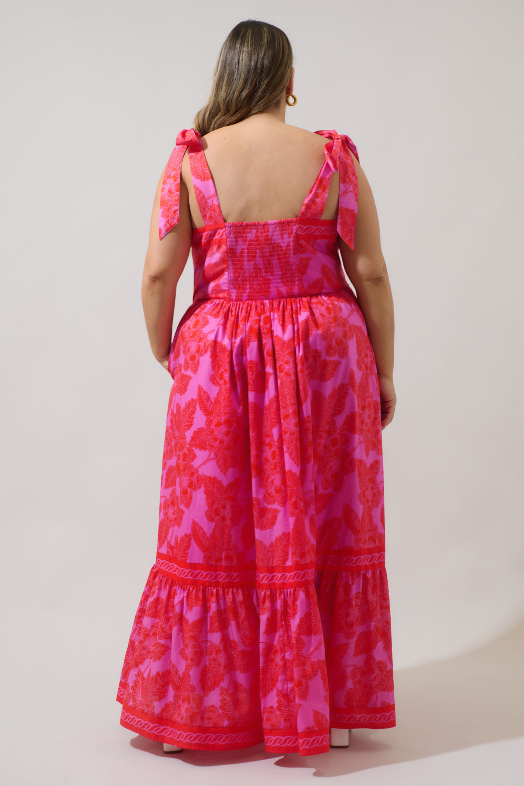 Rency Floral Pime Smocked Maxi Dress Curve