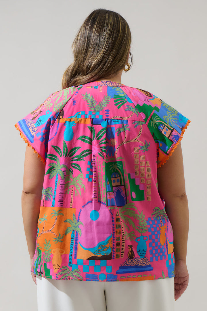 Lanus City Ayla Split Neck Top Curve