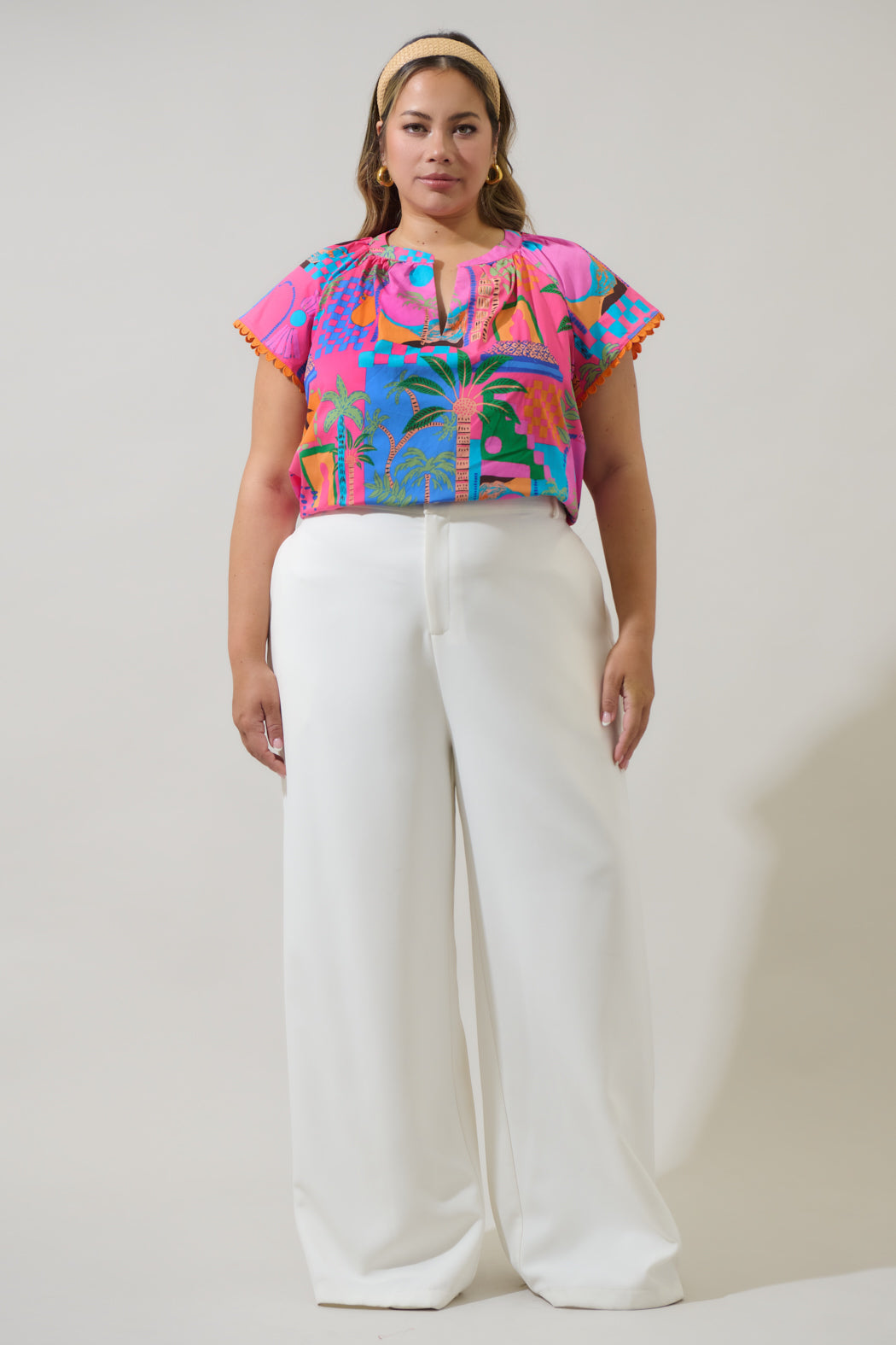 Lanus City Ayla Split Neck Top Curve