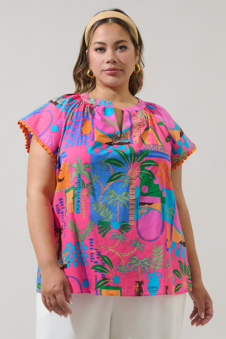 Lanus City Ayla Split Neck Top Curve