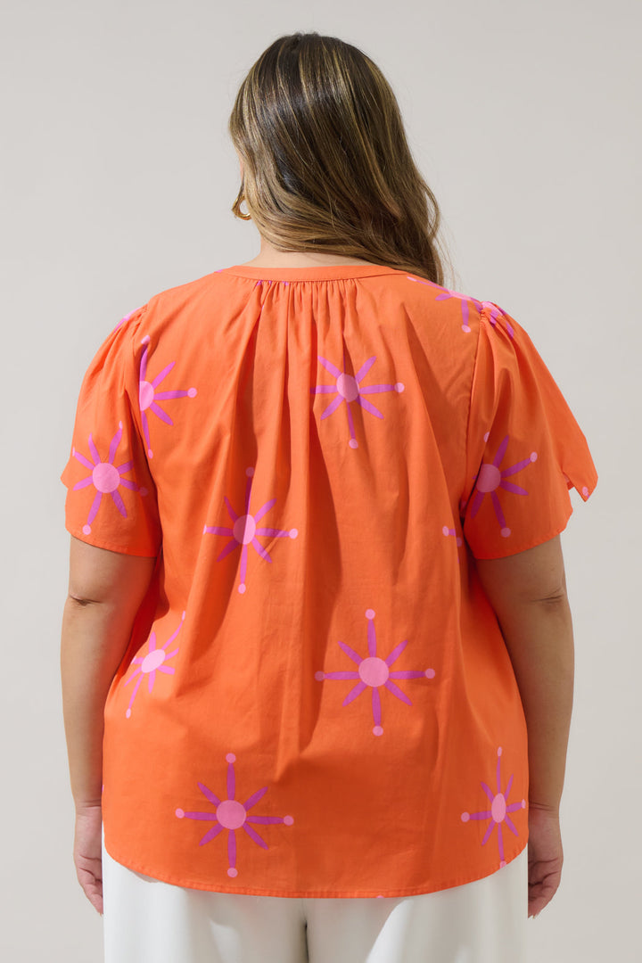Karani Starburst Xoey Split Neck Top Curve