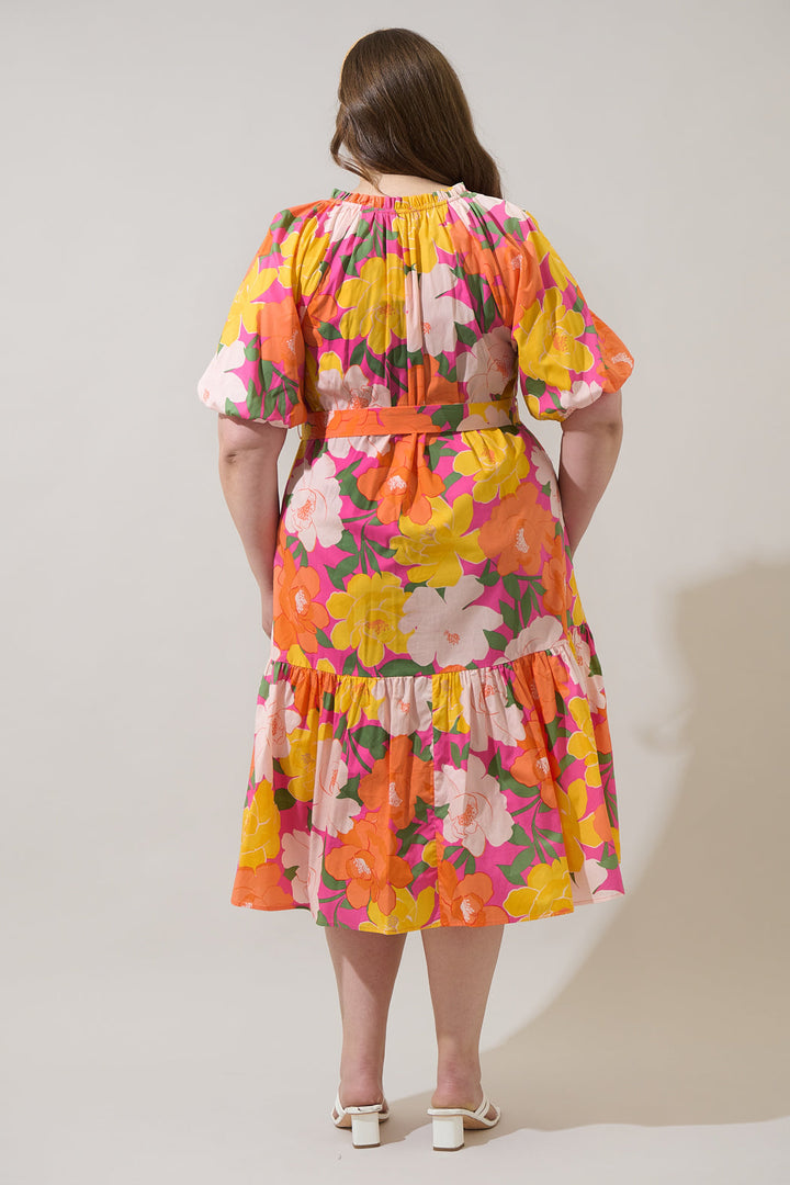 Wynette Tiered Midi Dress Milley Floral Curve