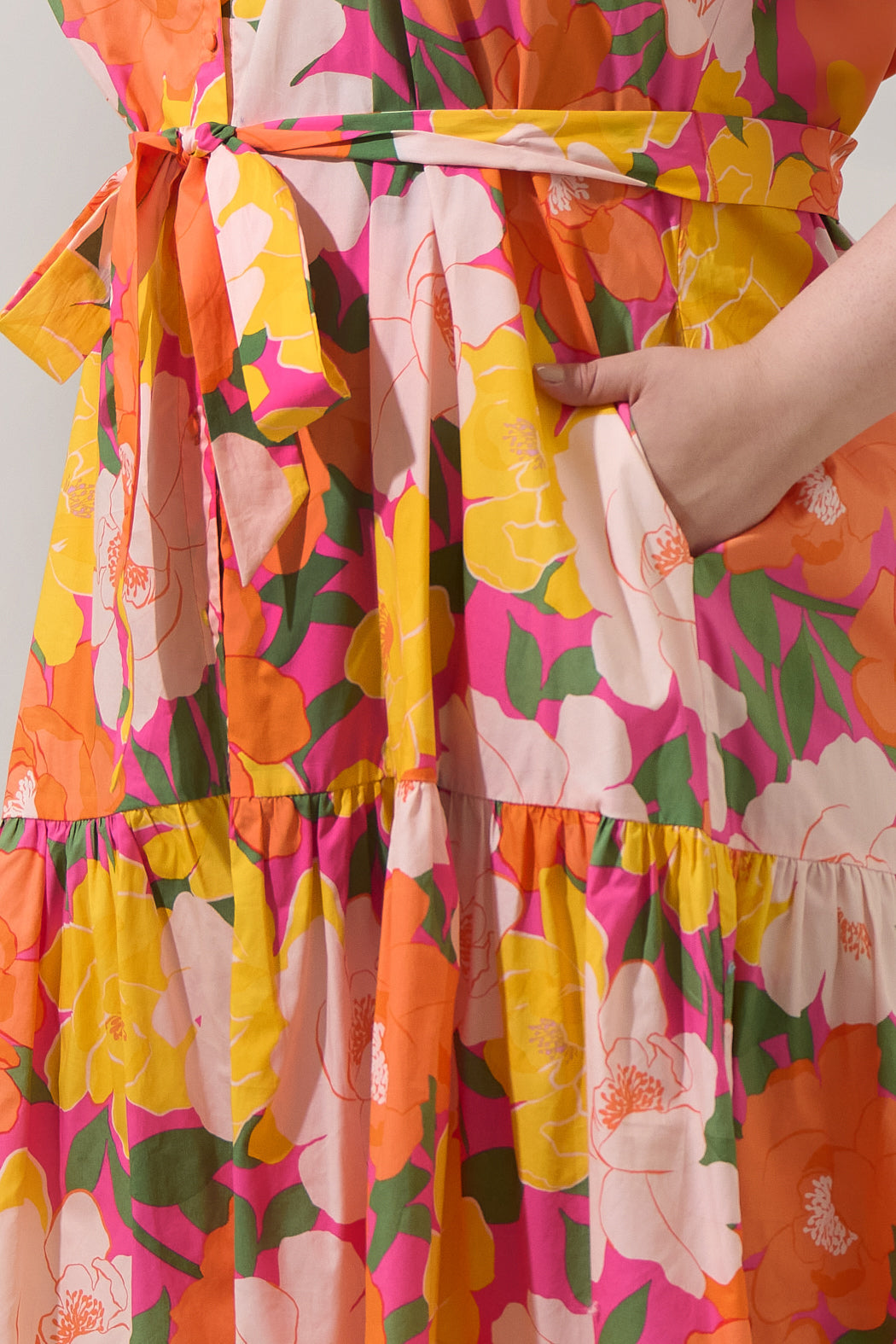 Wynette Tiered Midi Dress Milley Floral Curve