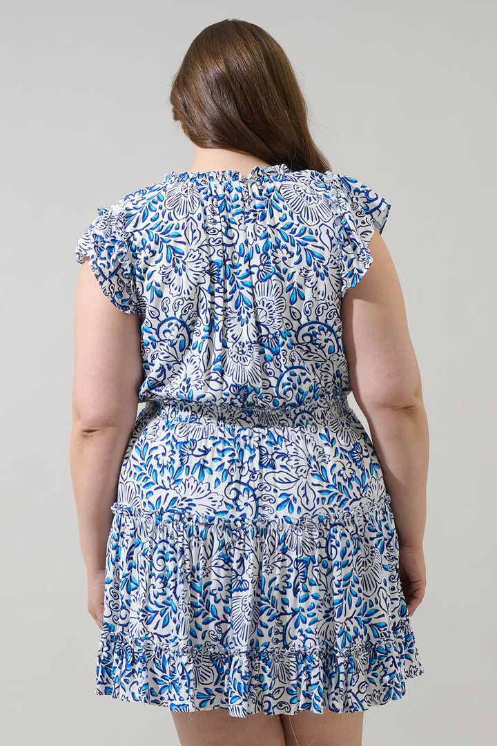 Mize Floral Toledo Tiered Mini Dress Curve