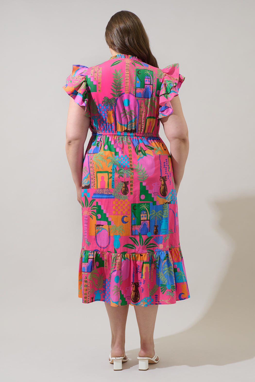 Lanus City Dillan Midi Ruffle Dress Curve