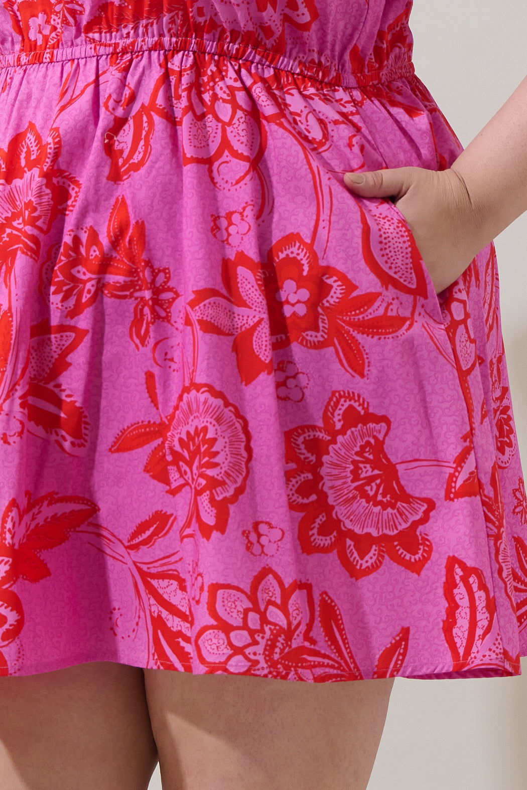 Weirly Floral  Poplin Mini Dress Curve