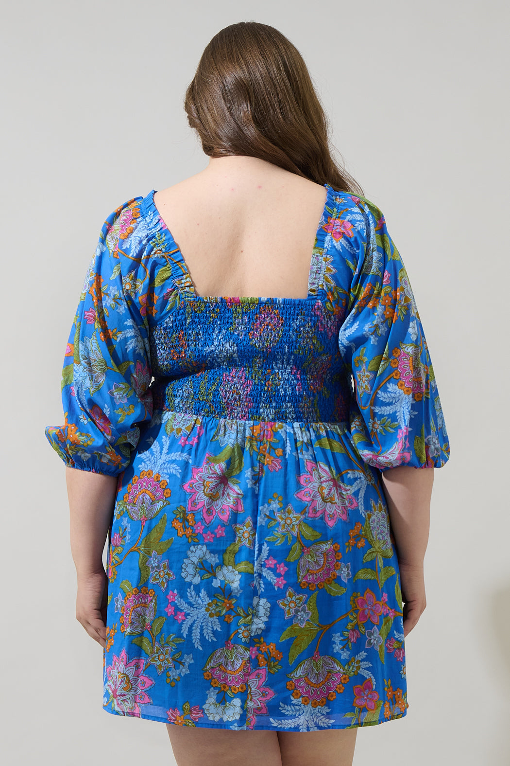 Sunlit Floral Niko Smocked Mini Dress Curve