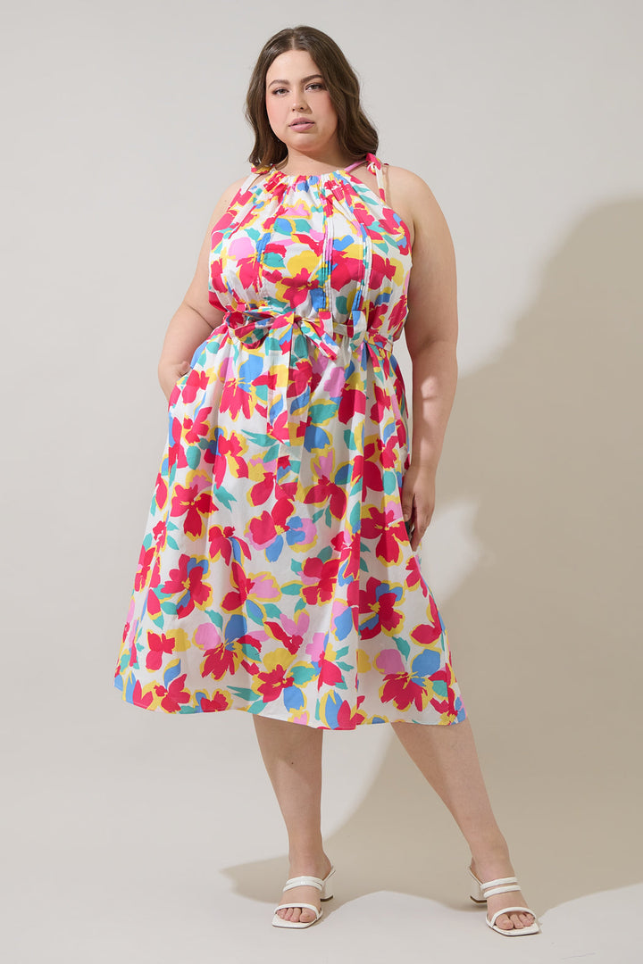 Yani Floral Luvi Sleeveless Midi Dress Curve