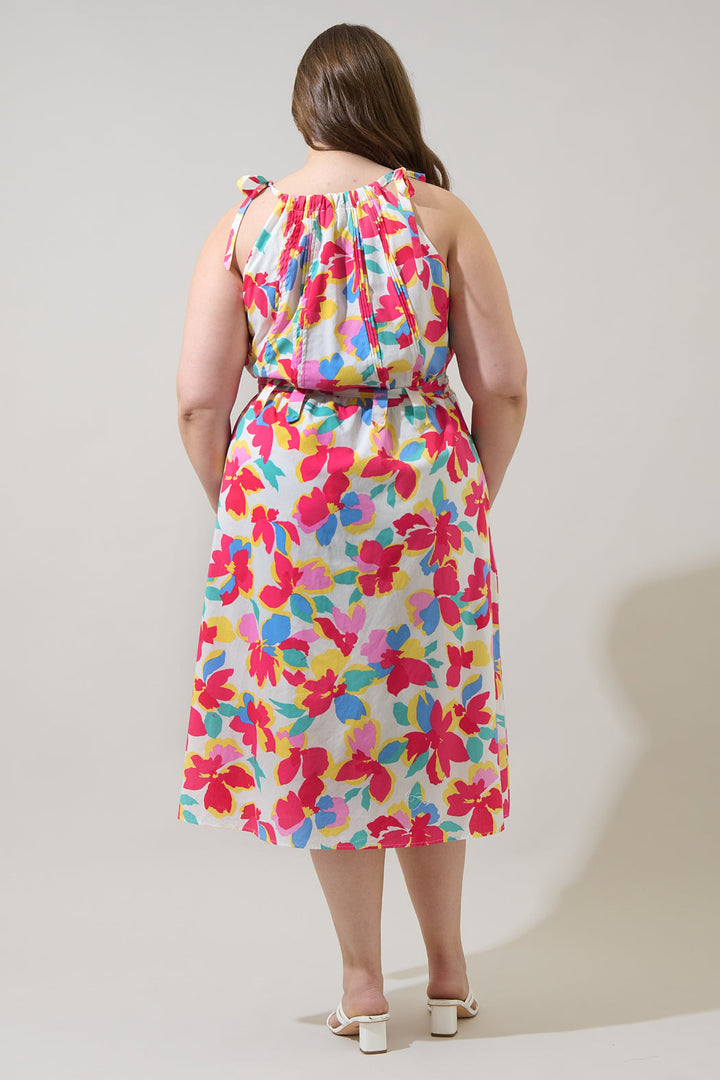 Yani Floral Luvi Sleeveless Midi Dress Curve