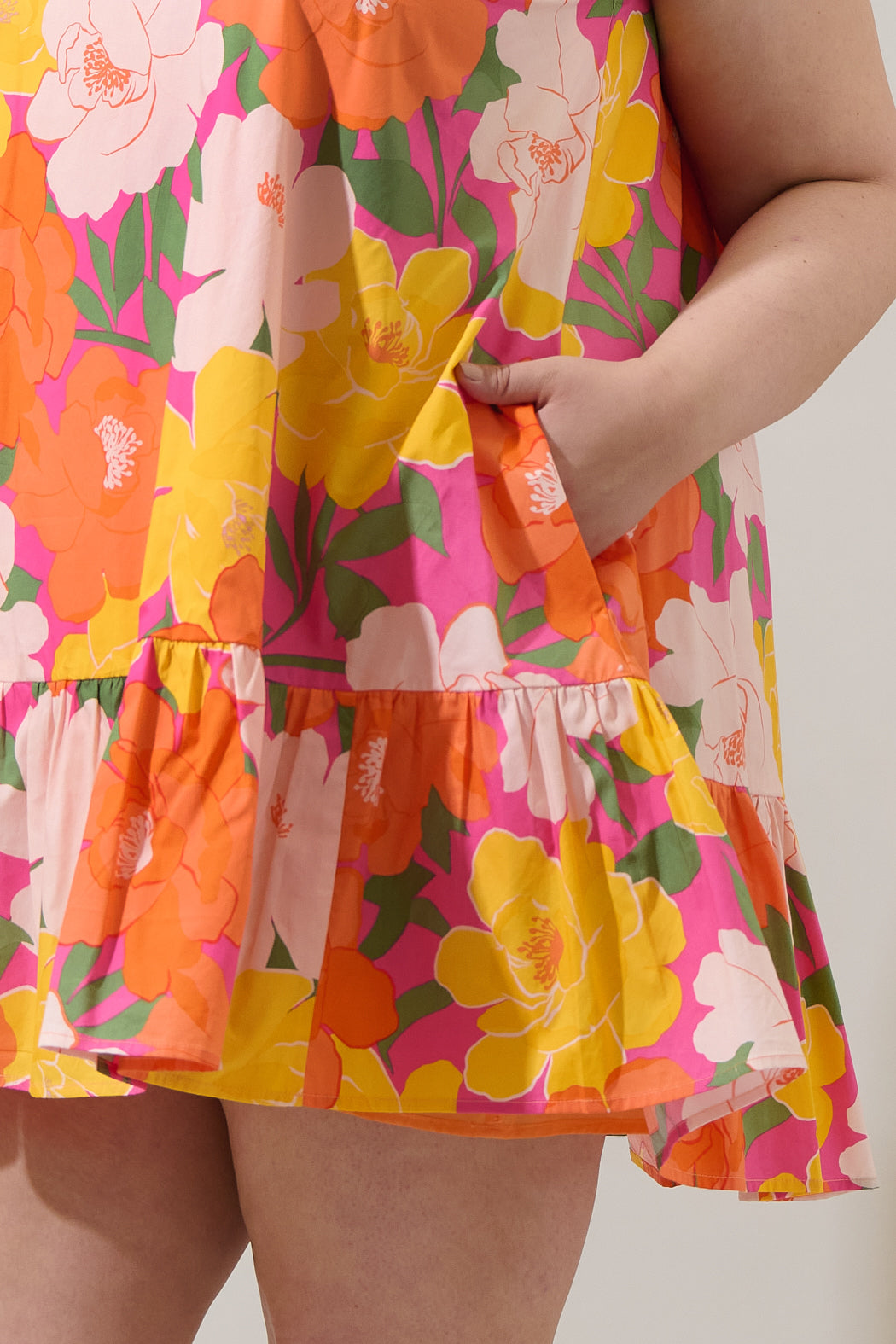 Milley Floral Della Halter Mini Dress Curve