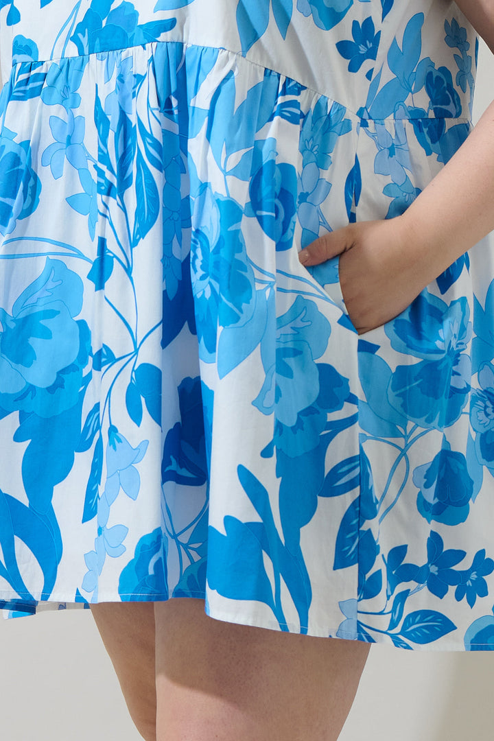 Darien Floral Kass Ruffle Mini Dress Curve