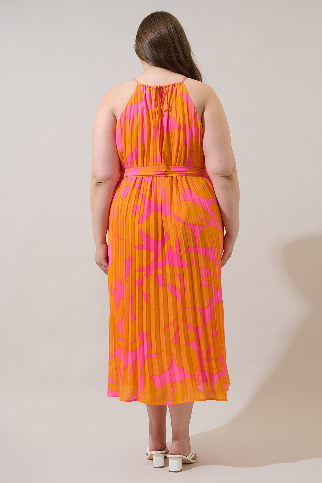 Mexia Floral Maly Pleated Midi Dress Curve