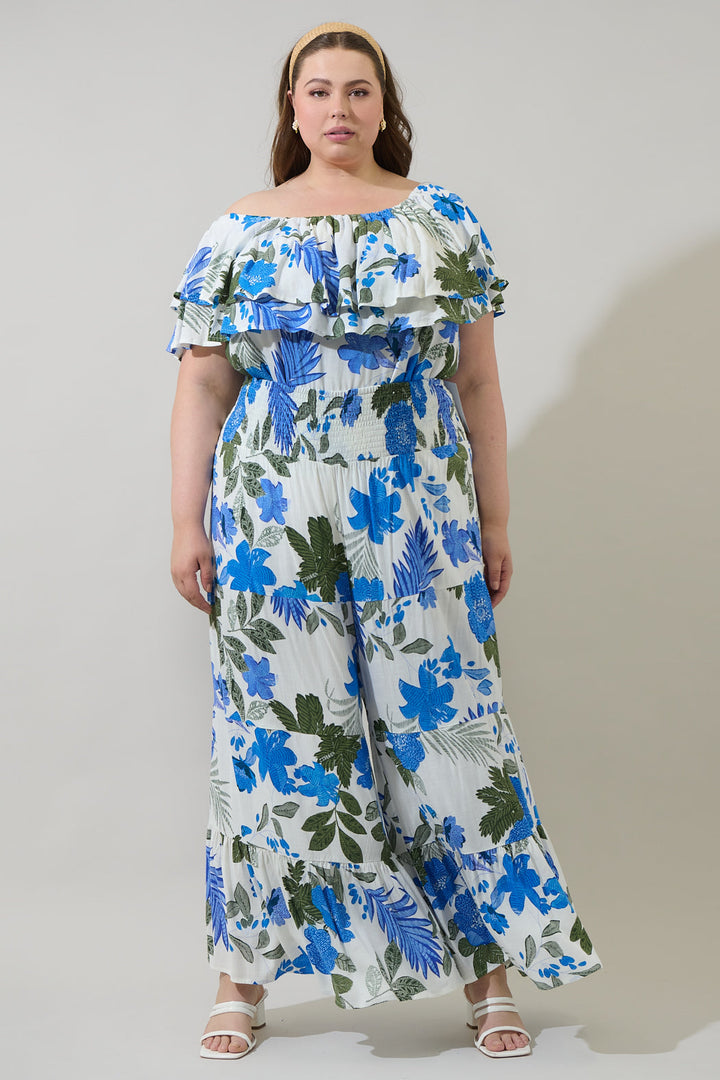 Zurie Floral Tovia Smocked Pants Curve