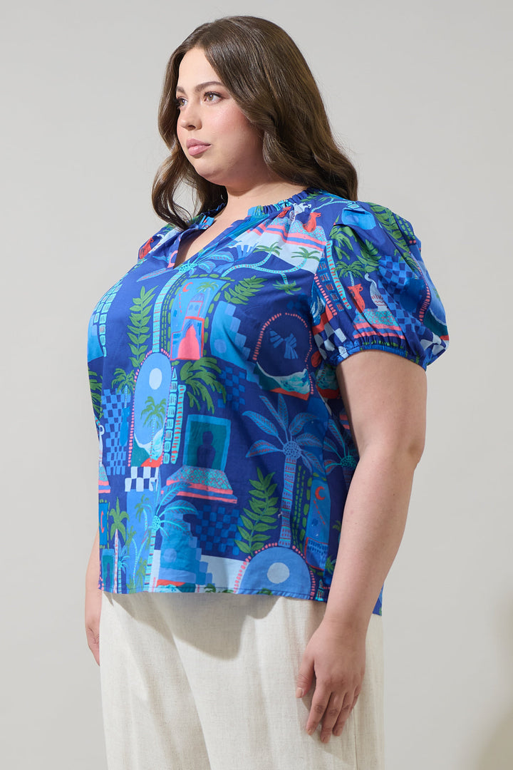 Punta Alta Berisa Split Neck Top Curve