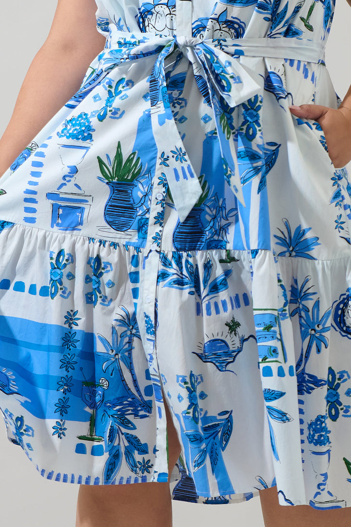 Sosy Postcard Charlotte Button Midi Dress Curve