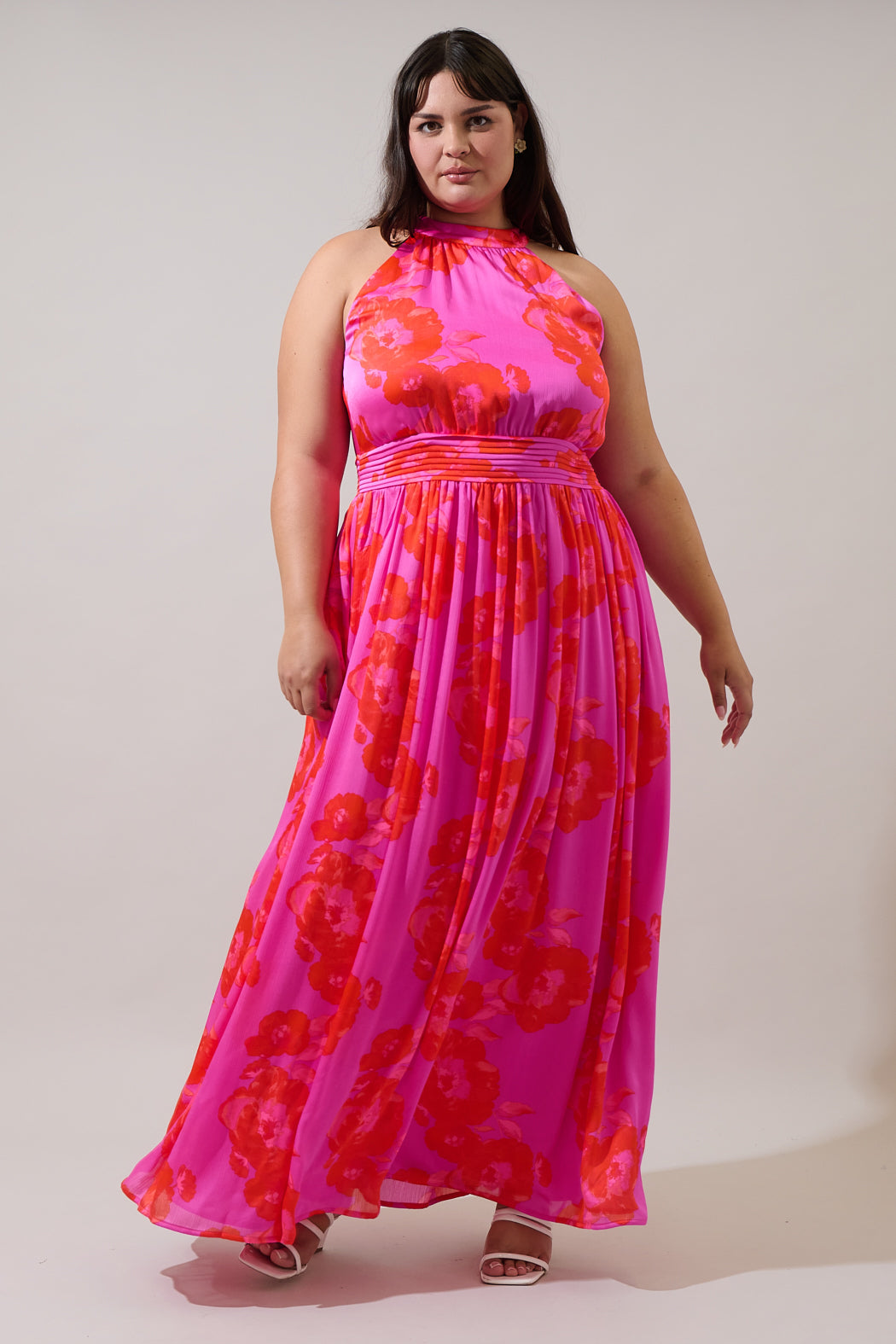 Lailah Floral Landy Halter Maxi Dress Curve