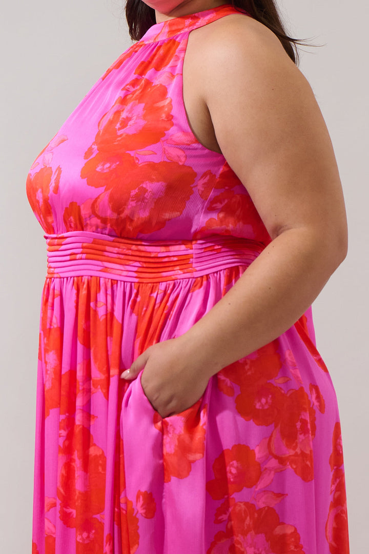 Lailah Floral Landy Halter Maxi Dress Curve