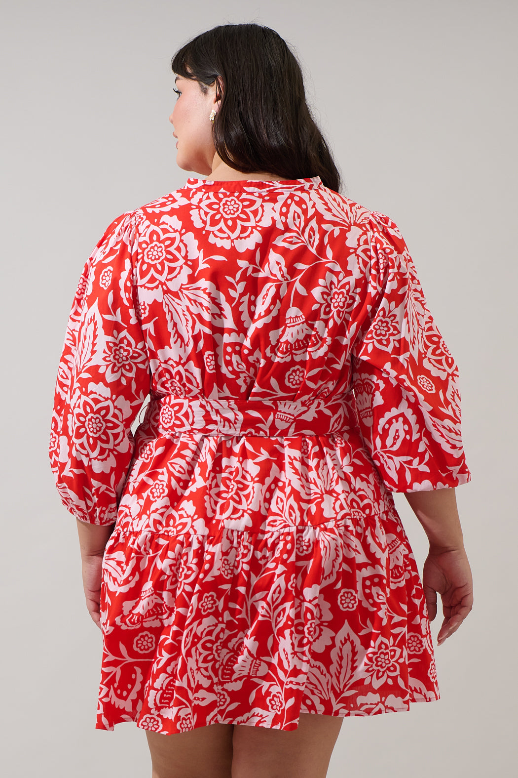 Hazen Floral Leola Shift Mini Dress Curve