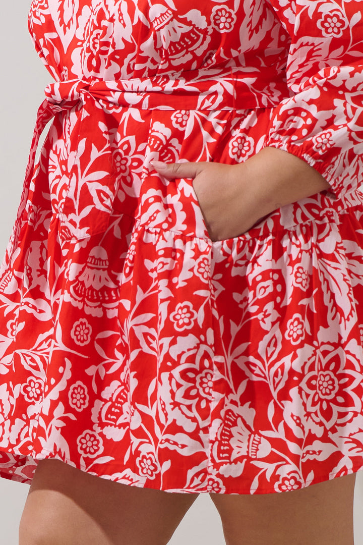 Hazen Floral Leola Shift Mini Dress Curve
