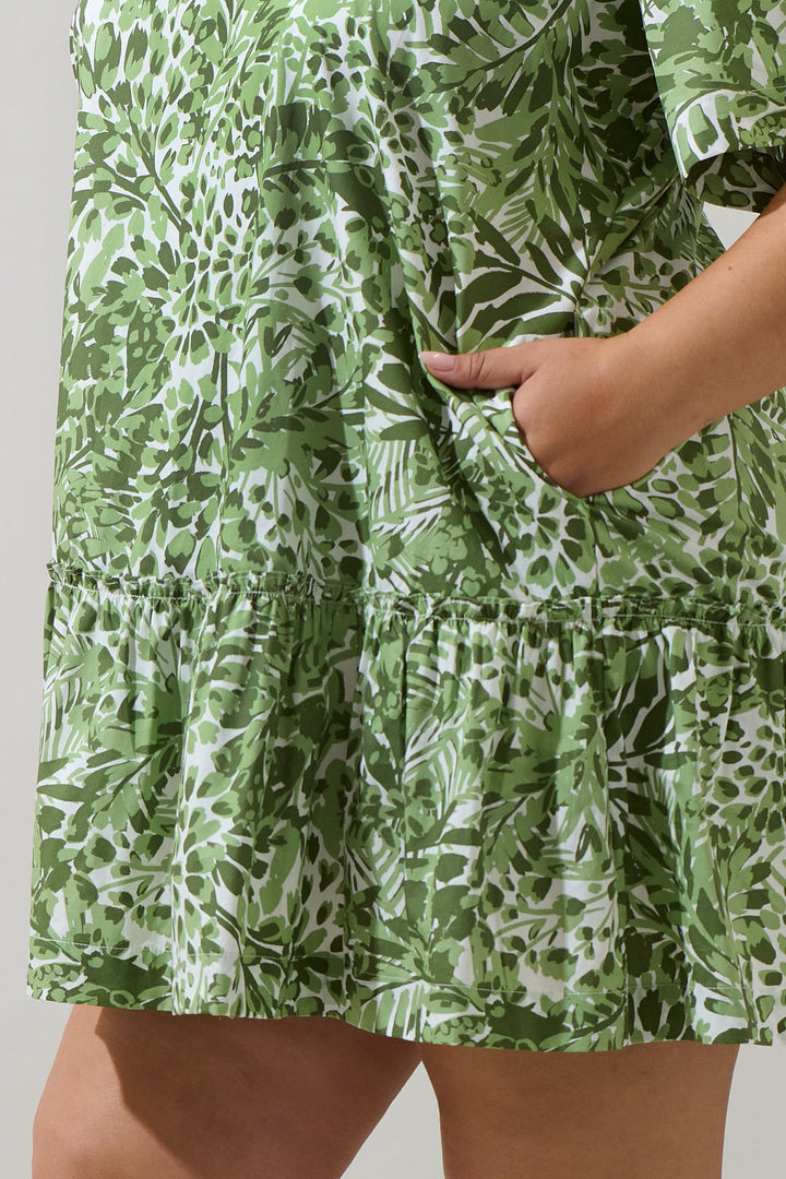 Irenan Leaf Ashby Shift Mini Dress Curve