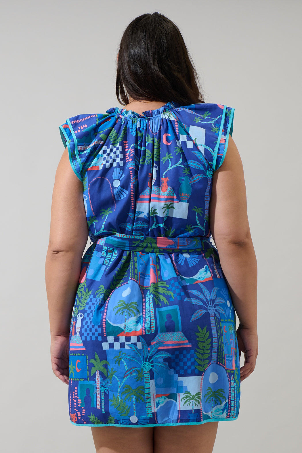 Punta Alta Olera Ruffle Mini Dress Curve