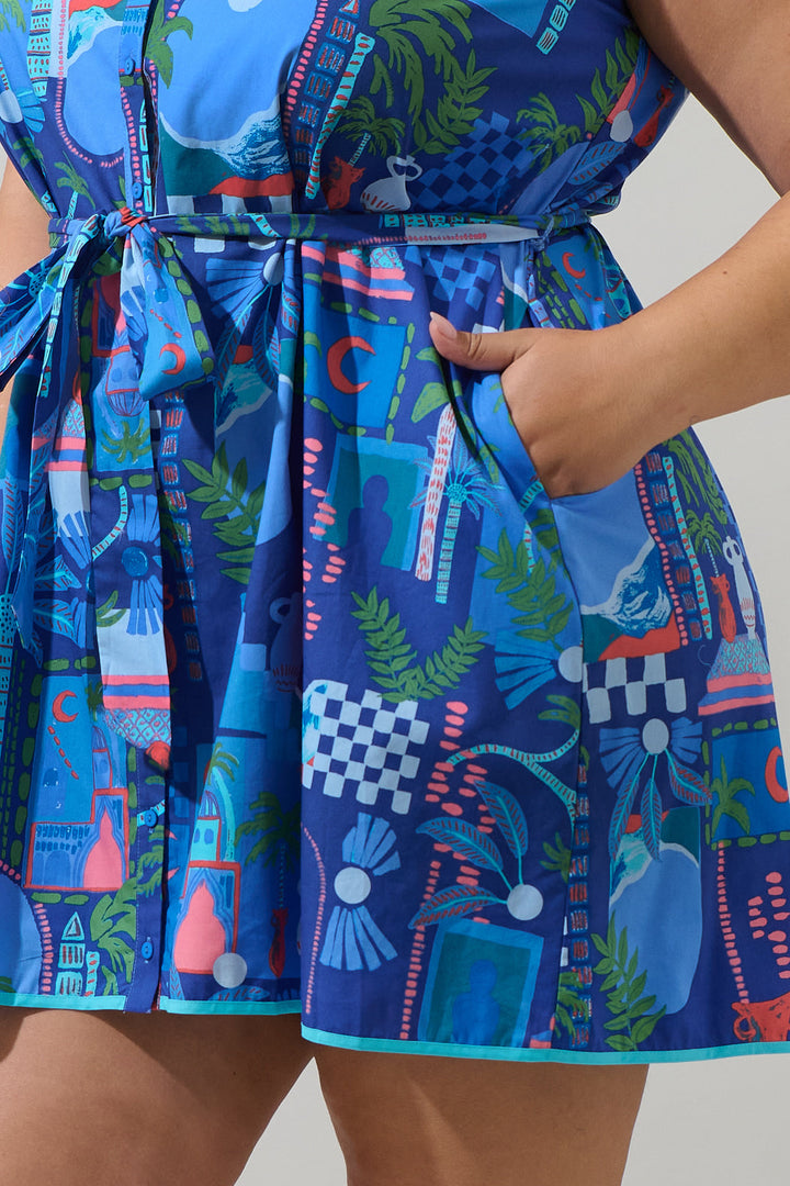 Punta Alta Olera Ruffle Mini Dress Curve