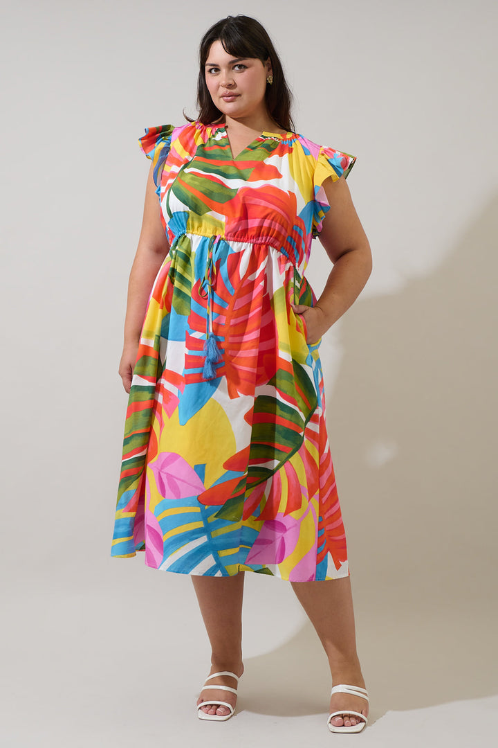 Breezy Palms Tiarna Ruffle Midi Dress Curve