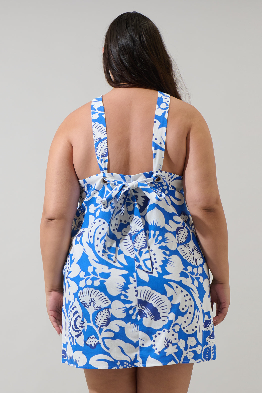 Ronan Floral Amory Halter Mini Dress Curve