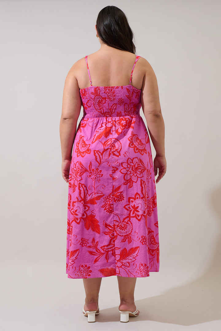 Weirly Floral Panola Smocked Maxi Dress Curve