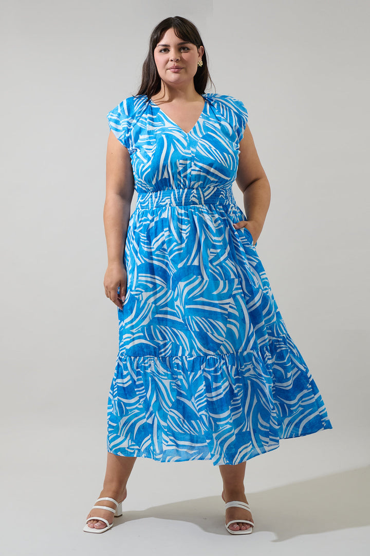 Canton Tropics Mecily Smocked Maxi Dress Curve
