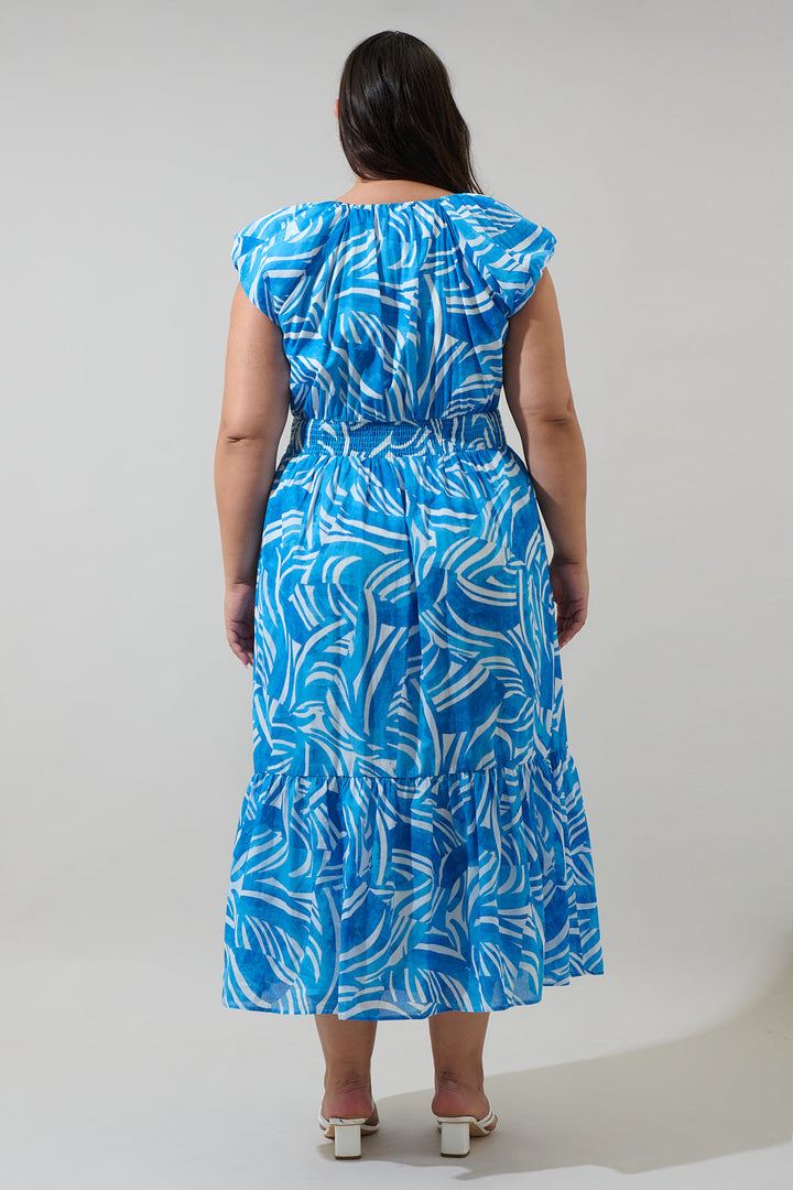 Canton Tropics Mecily Smocked Maxi Dress Curve