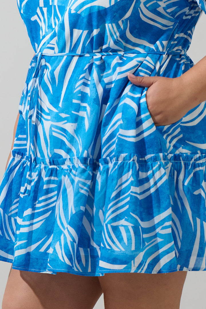 Canton Tropics Clarion Ruffle Mini Dress Curve