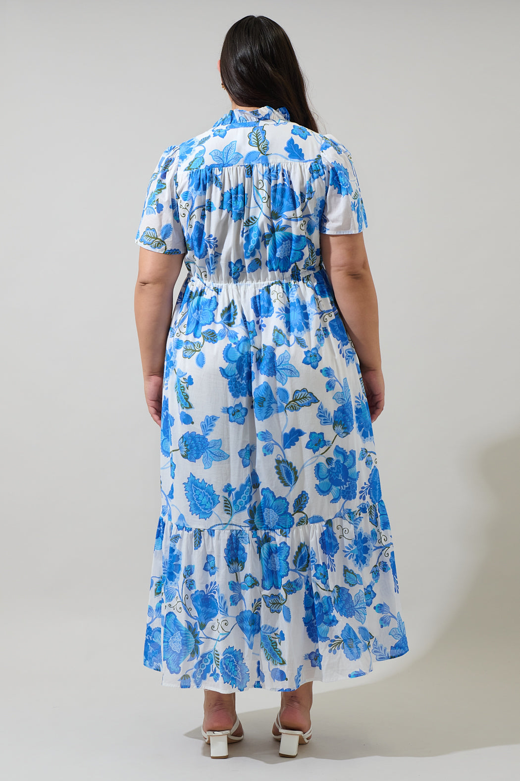 Samian Floral Kissa Button Down Maxi Dress Curve