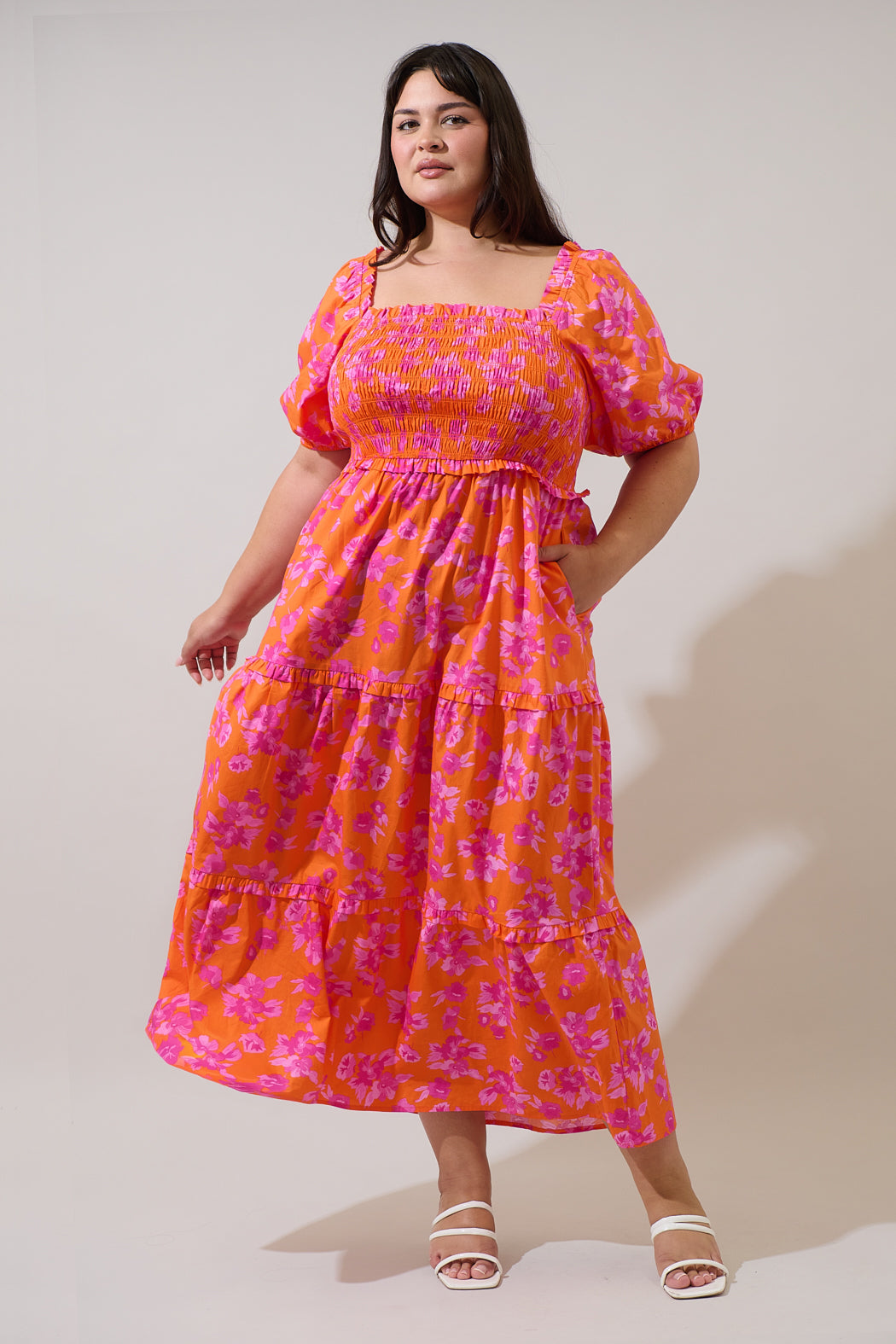 Cala Floral Alycia Smocked Maxi Dress Curve