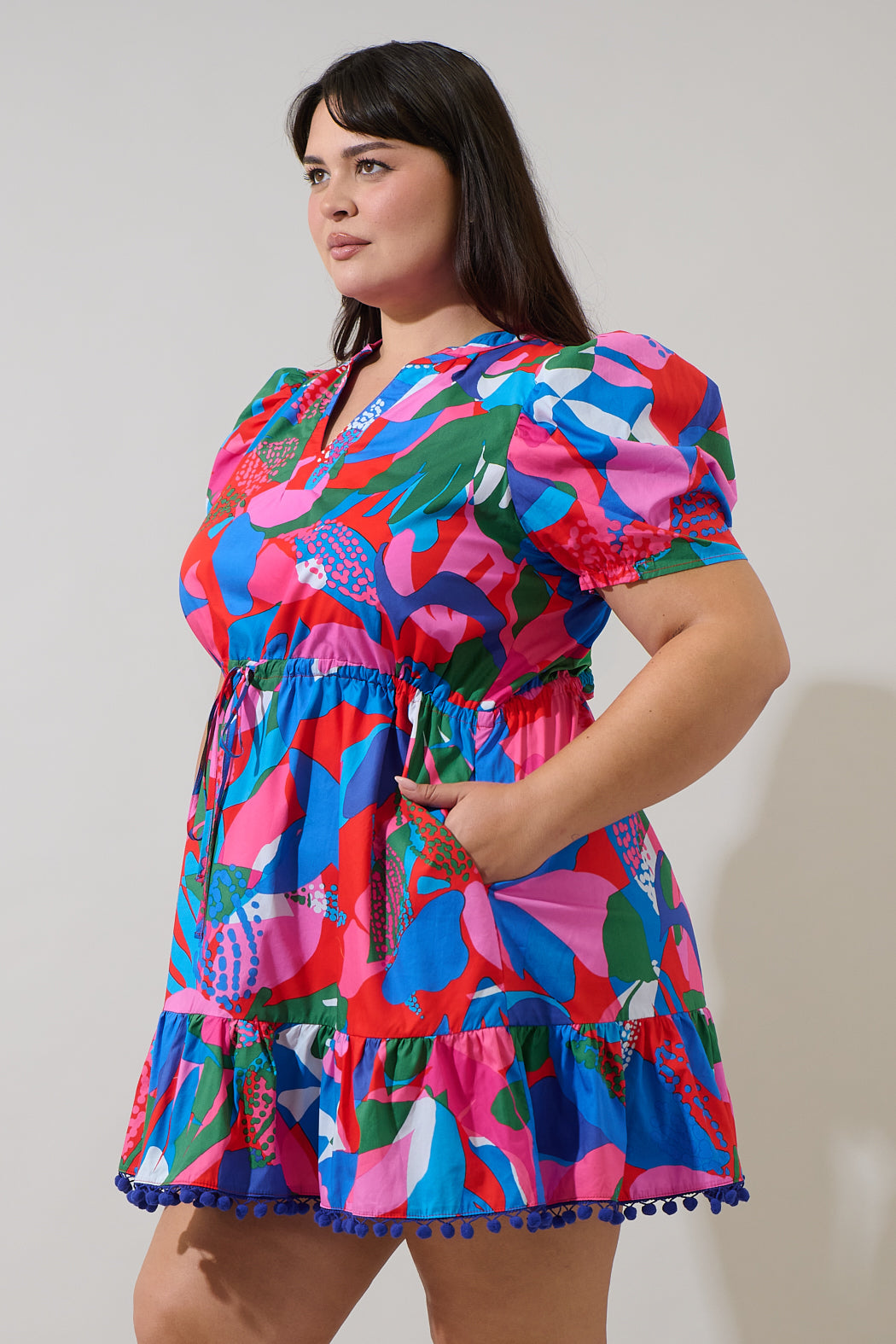 Exene Floral Gerica Shift Mini Dress Curve