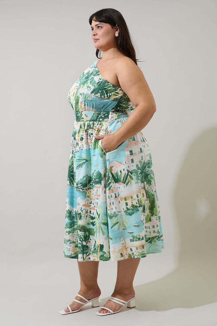 Piti Town Islay Smocked Midi Dress Curve