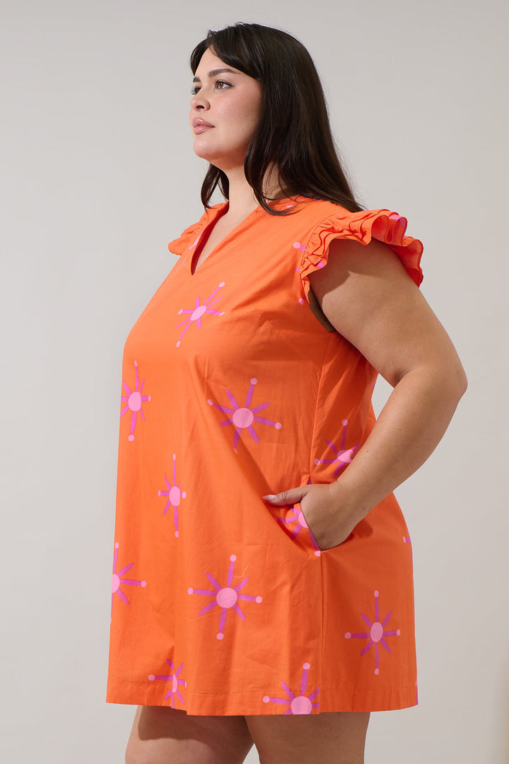 Karani Starburst Evalyn Ruffle Mini Dress Curve
