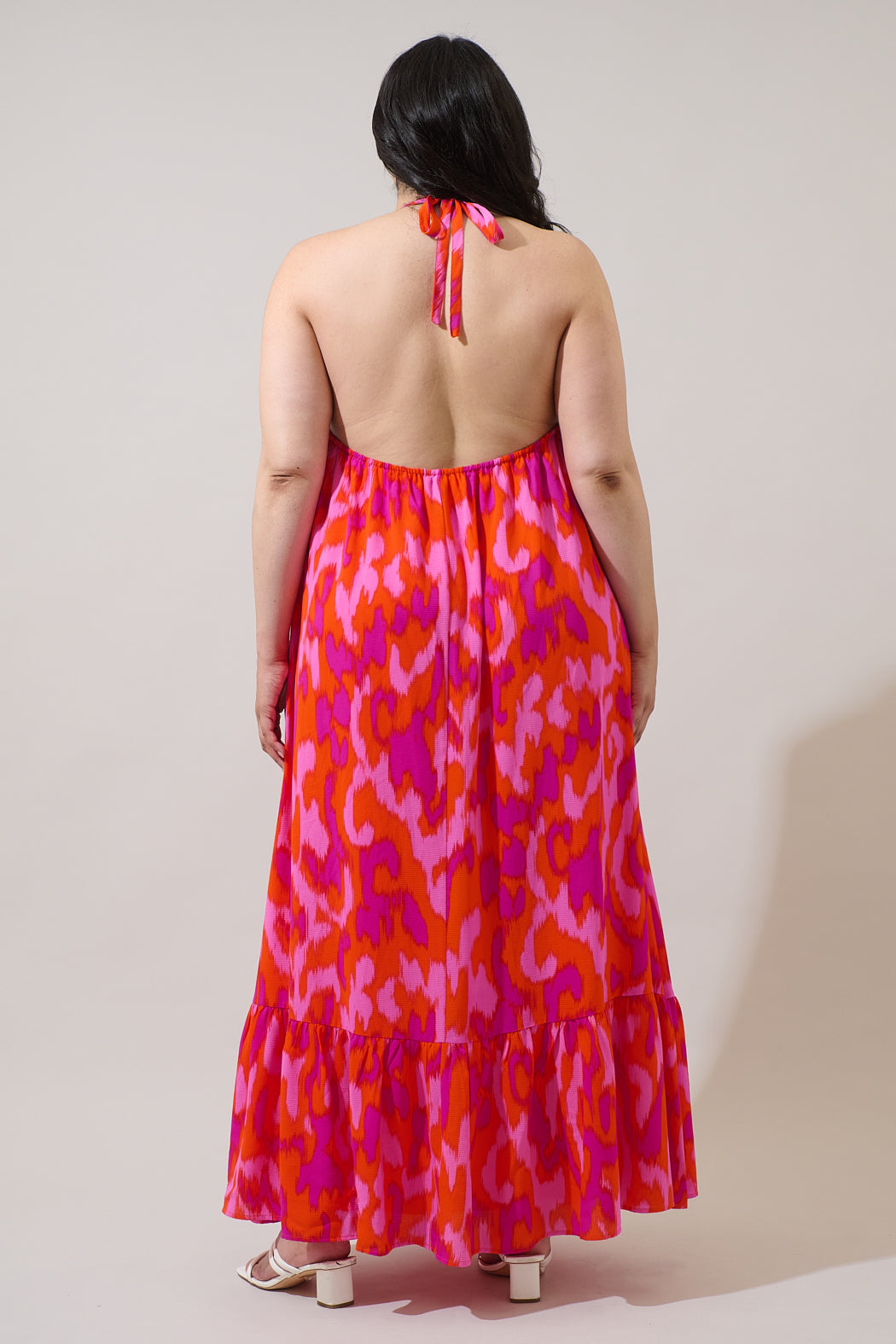 Charly Abstract Solita Halter Maxi Dress Curve