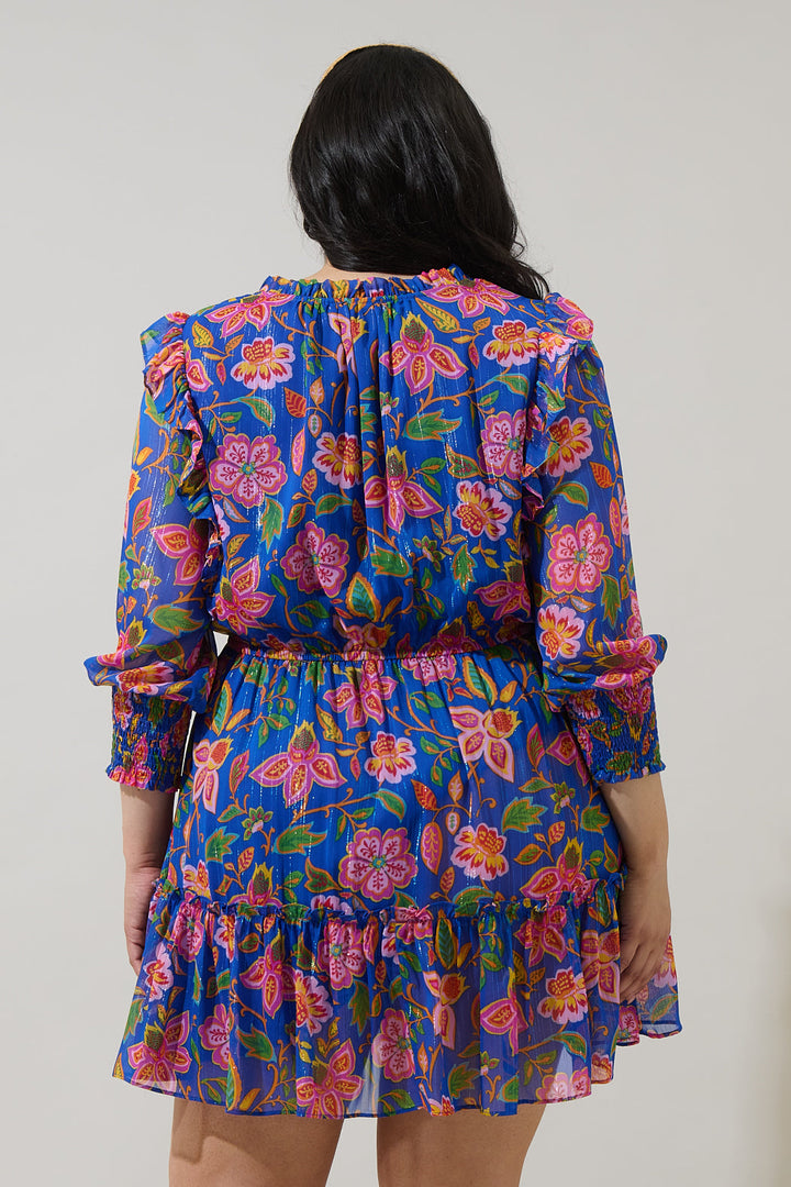 Wendey Floral Idra Ruffle Chiffon Dress Curve