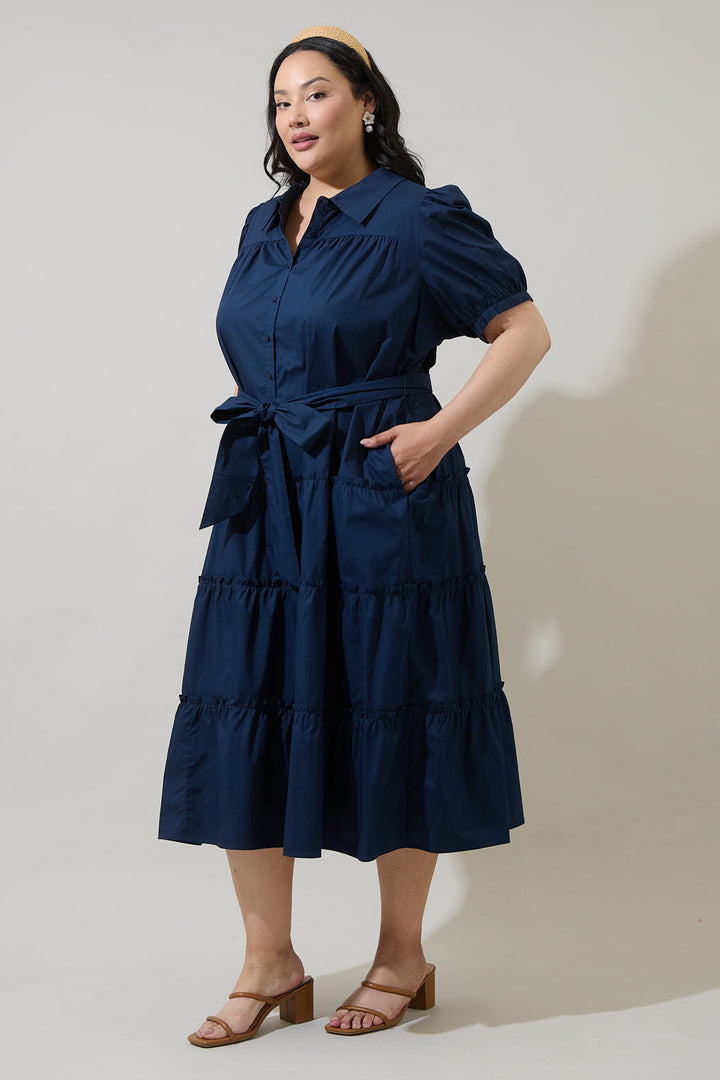 Blate Tiered Midi Dress Curve