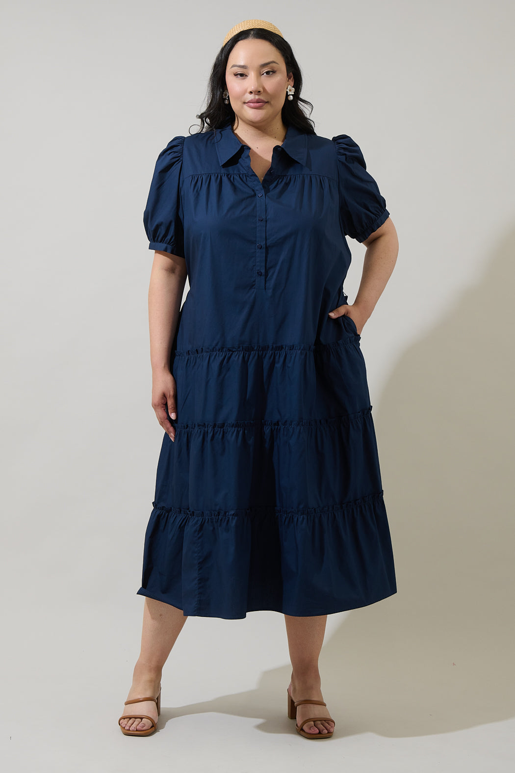 Blate Tiered Midi Dress Curve