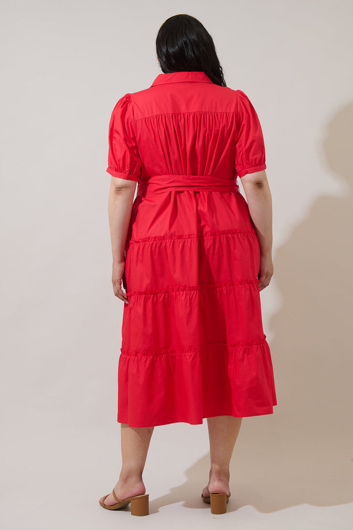 Blate Tiered Midi Dress Curve