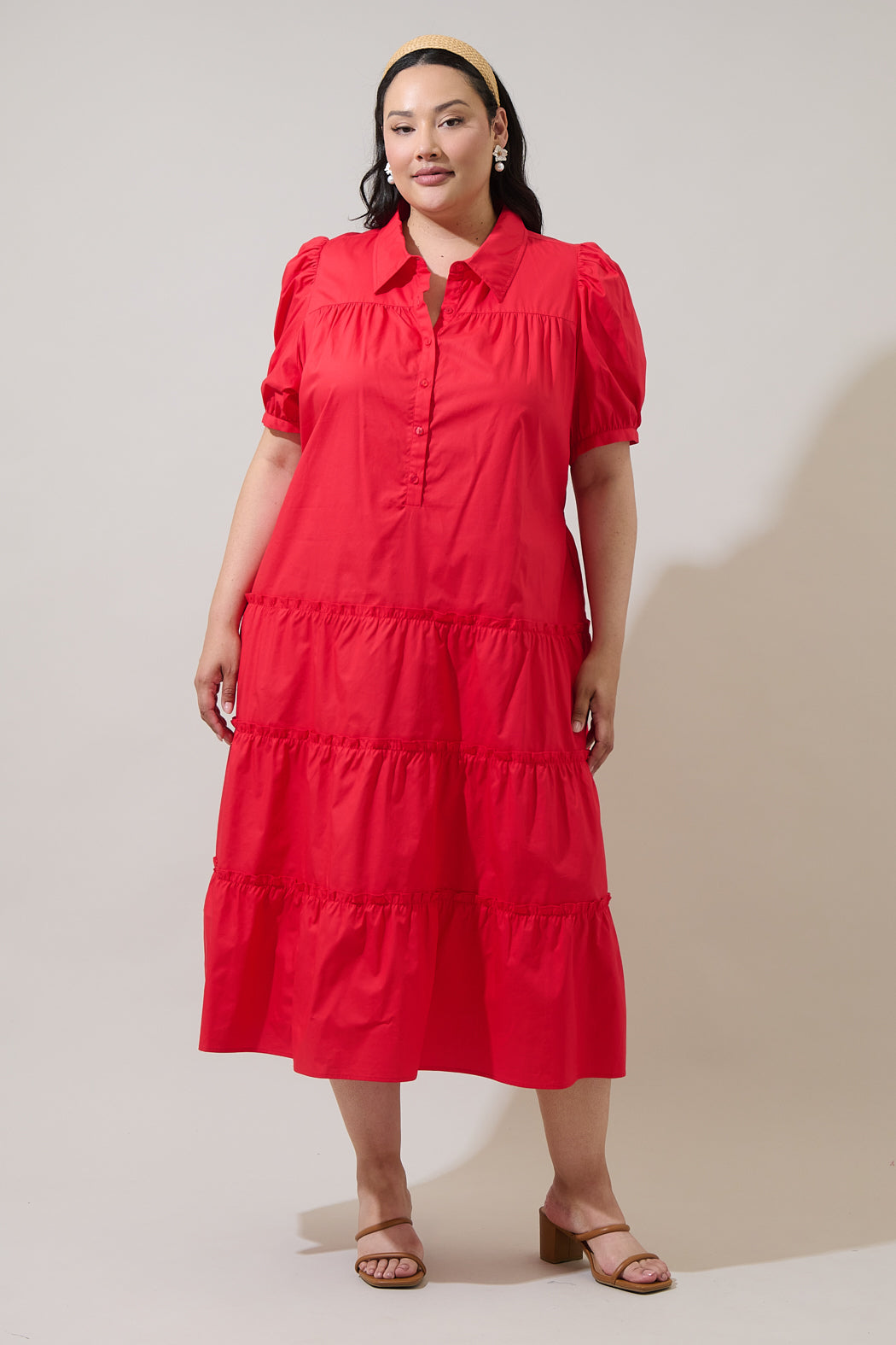Blate Tiered Midi Dress Curve