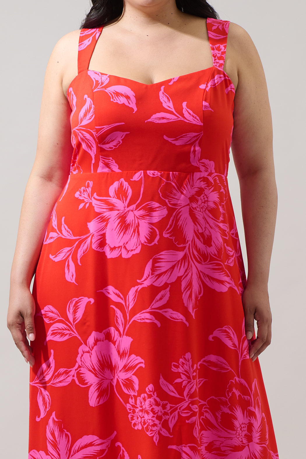 Darline Floral Bary Smocked Maxi Dress Curve