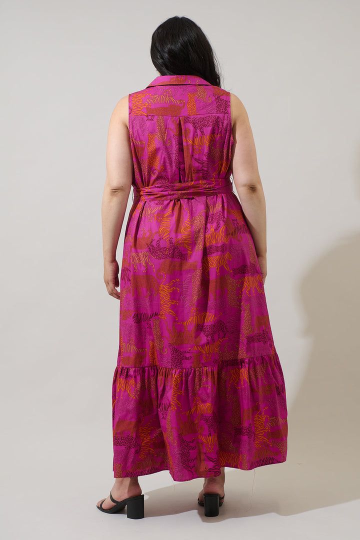 In the Jungle Cileah Collared Maxi Dress Curve